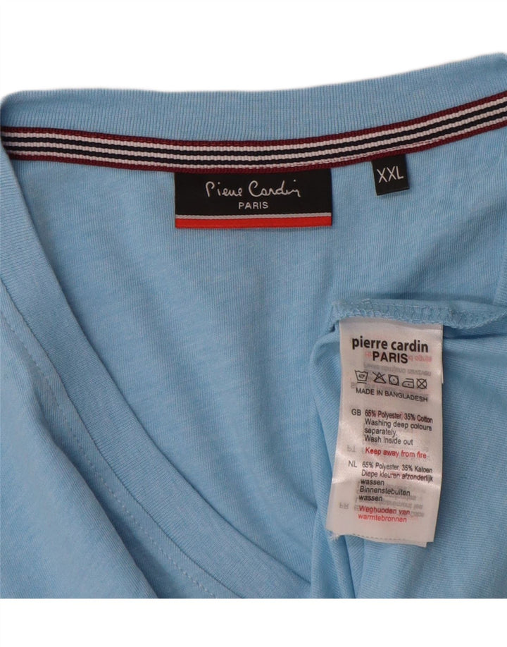 Pierre Cardin Herre T-Shirt Top 2XL Blå Polyester
