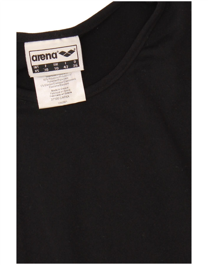 Arena Womens Crop T-Shirt Top UK 10 Small Black Colourblock Polyester