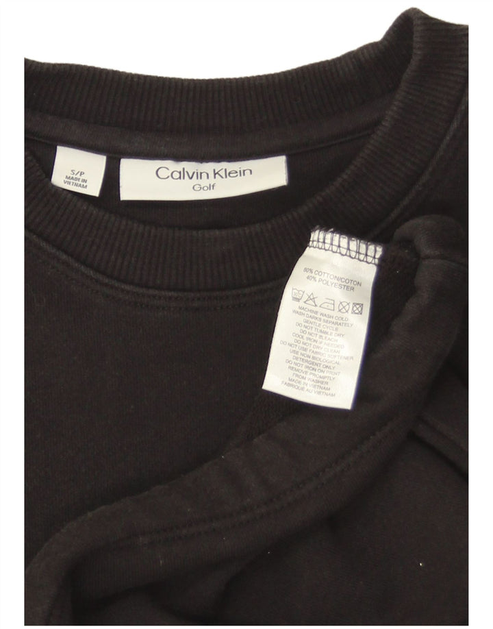 Calvin Klein Womens Golf Crop Oversized Top 3/4 ærme UK 10 Small Black