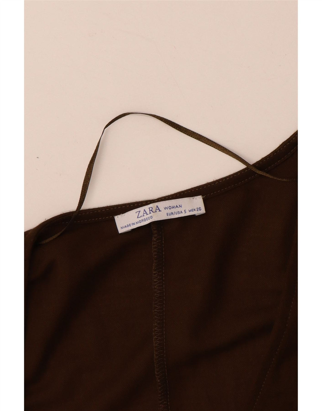 ZARA Langærmet Jumpsuit til kvinder UK 10 Lille brun viskose