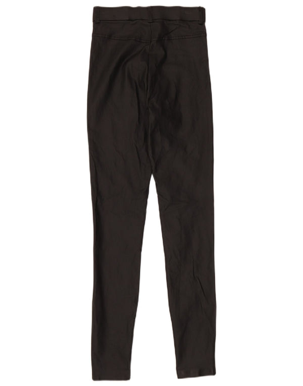 Zara Dame imiteret læder Leggings Small W26 L30 sort polyester