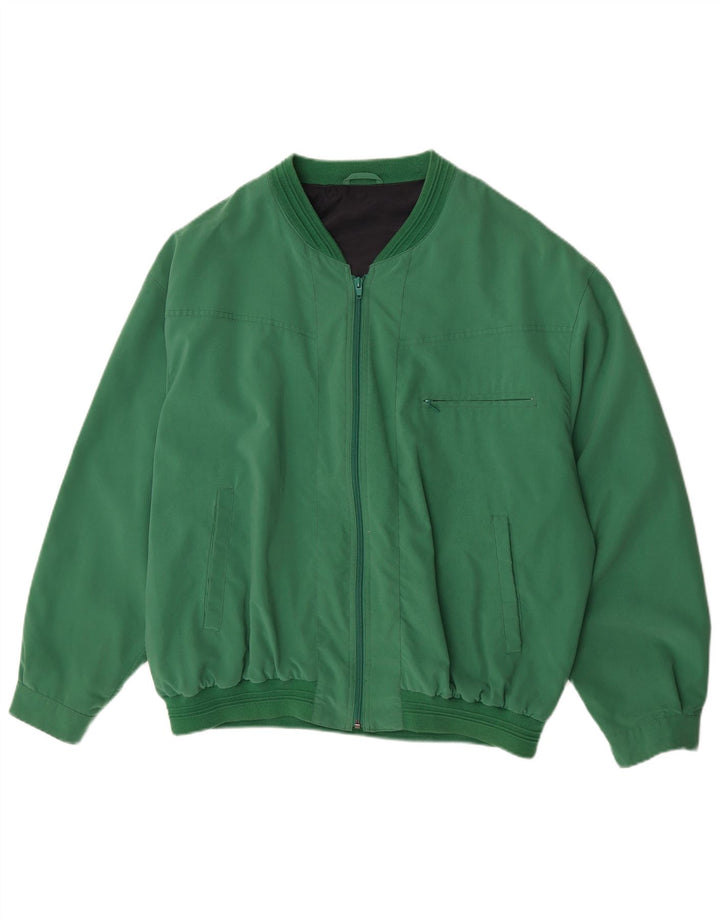 Vintage bomberjakke til mænd UK 42 XL Grøn polyester