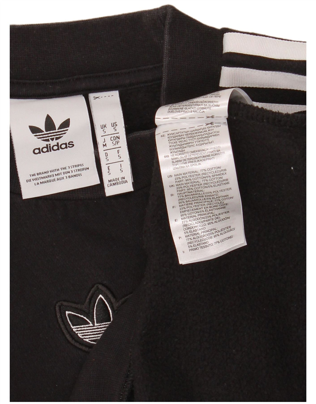 ADIDAS Herre Loose Fit Grafisk Sweatshirt Jumper Lille sort bomuld
