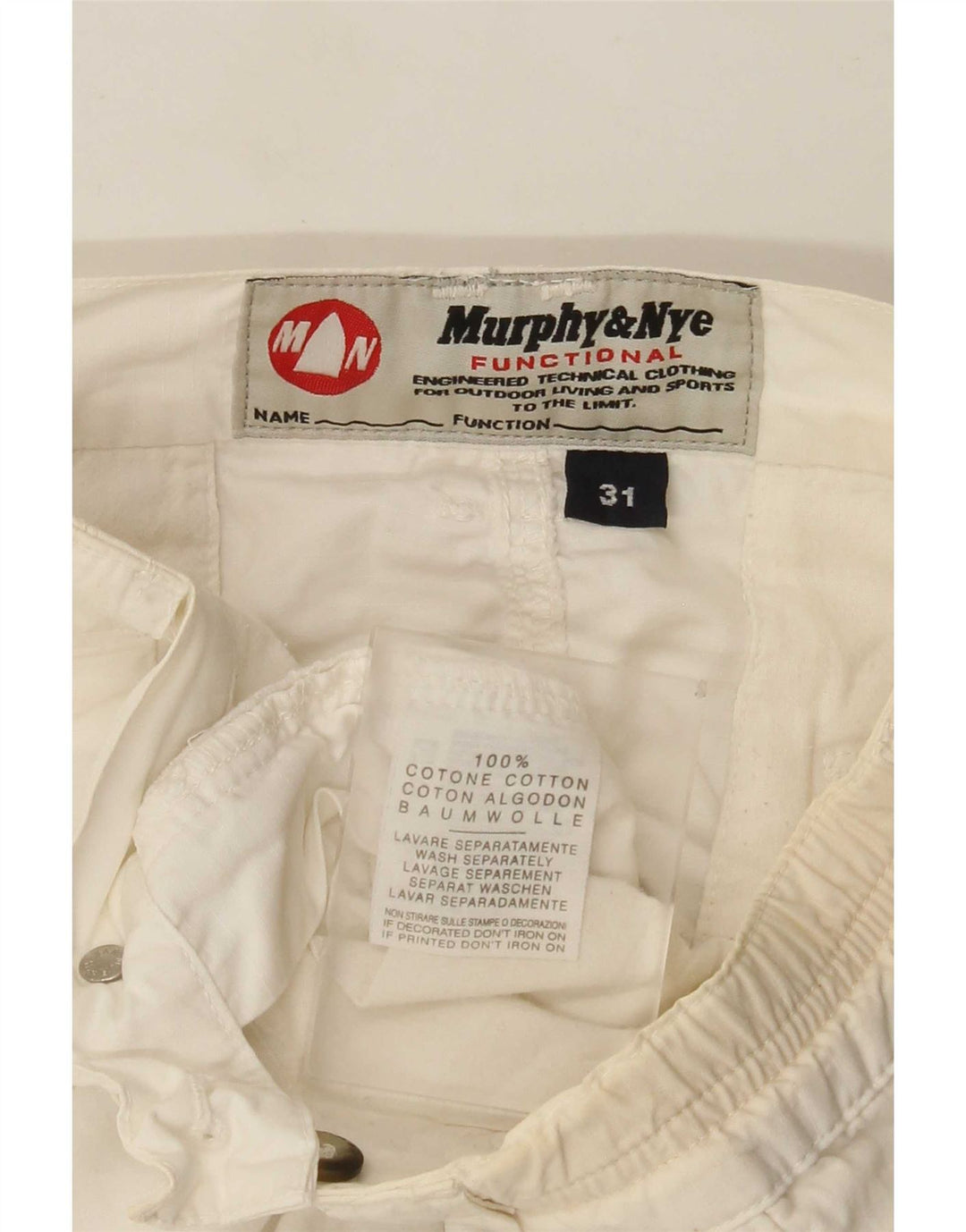 Murphy & Nye Herre Chino Shorts W31 Medium White Bomuld