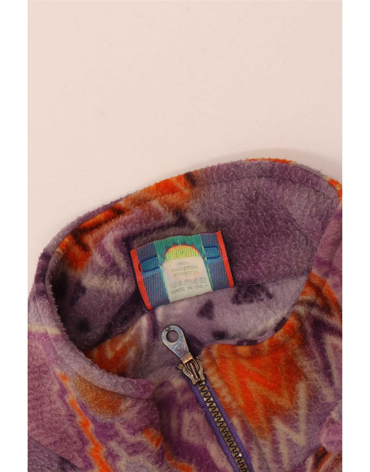 Santostefano Dame Oversized Fleecejakke UK 16 Stor Lilla Geometrisk
