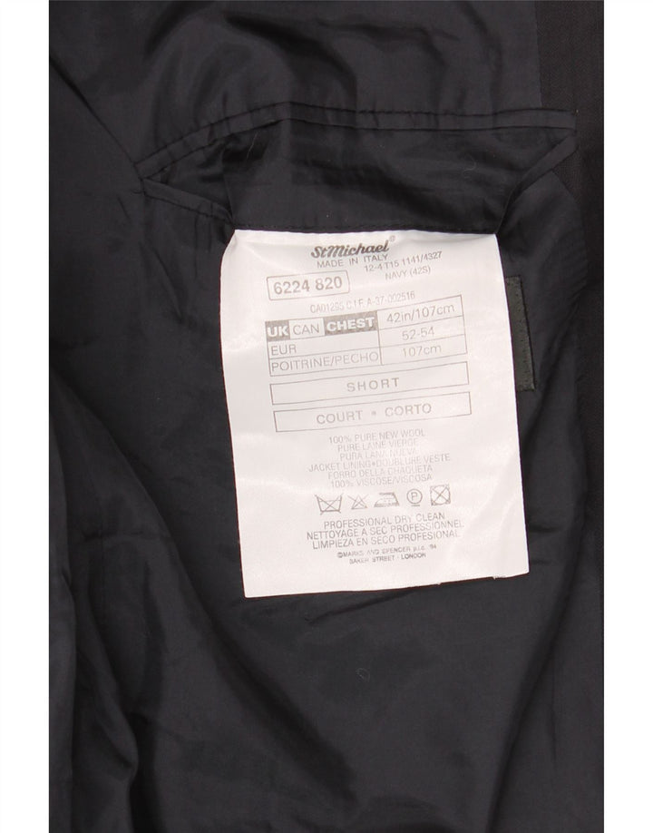 Marks & Spencer Herre 2-knaps blazerjakke UK 42 XL Marineblå Ny uld