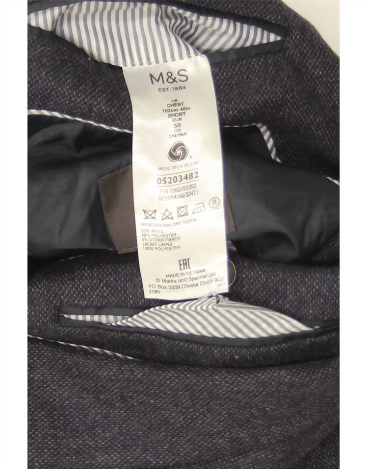 Marks & Spencer Herre 2-knaps blazerjakke UK 40 Mellem marineblå uld