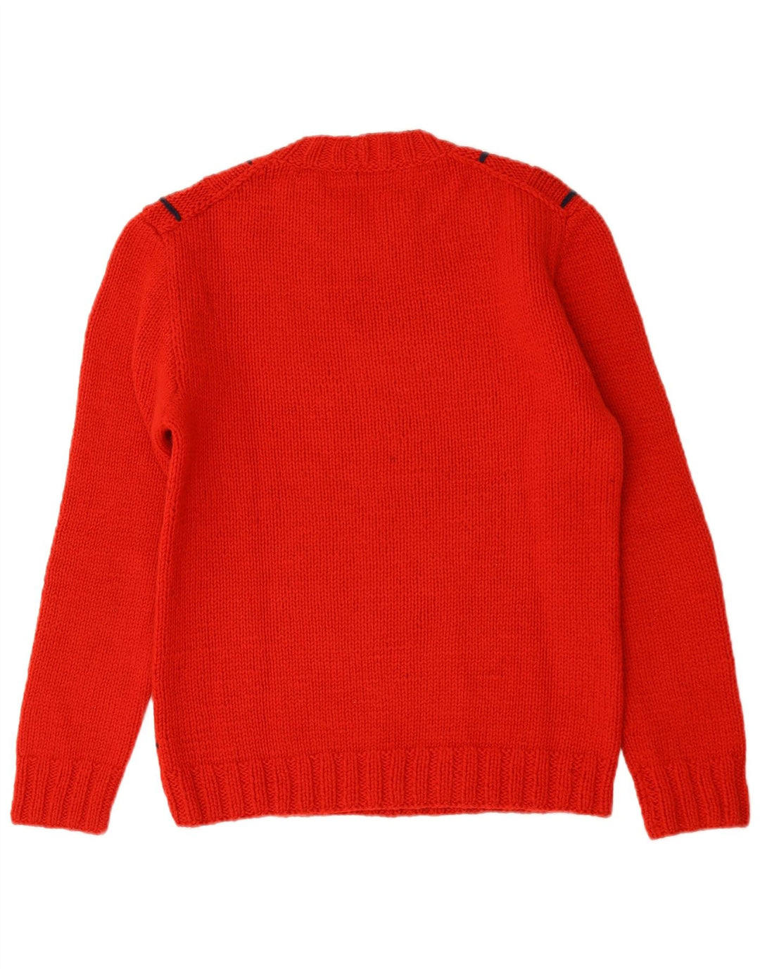 Vintage dame sweater med rund hals DK 16 Stor rød ternet