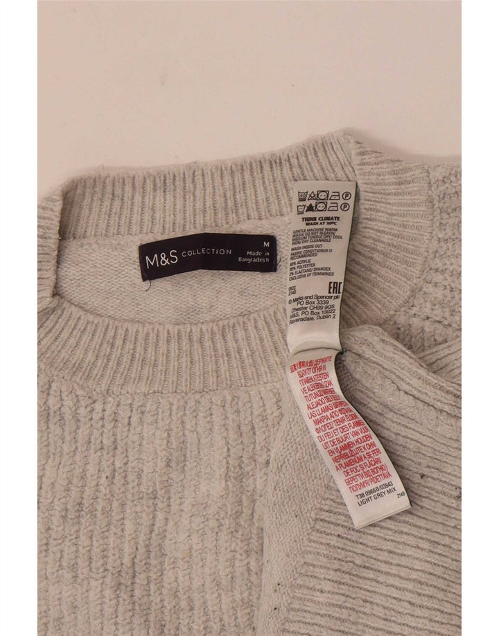 Marks & Spencer Dame sweater med rund hals DK 14 Mellem grå stribet