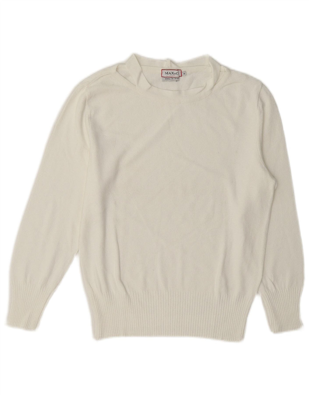 Max & Co. Dame Boat Neck Jumper Sweater UK 12 Medium White