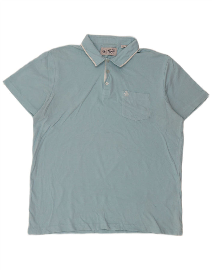 Penguin herre poloshirt XL blå bomuld