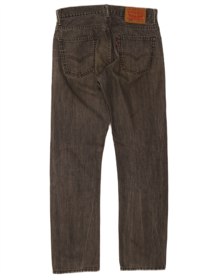 Levi's Herre 513 Straight Jeans W30 L30 Grå Bomuld