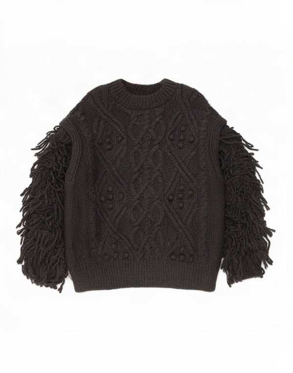 Zara Dame Oversized Boat Neck Jumper Sweater UK 14 Medium Grå Akryl