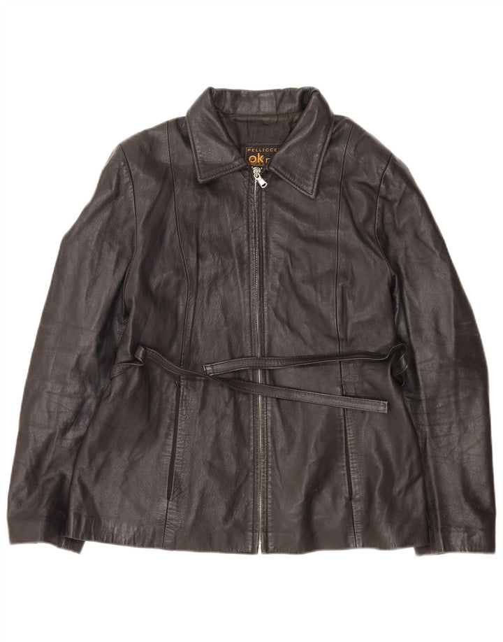 Pellicceria Dame Læderjakke UK 14 Medium Sort