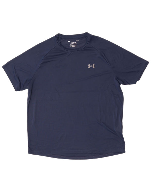 Under Armour Mens T-Shirt Top Large Navy Blue Polyester