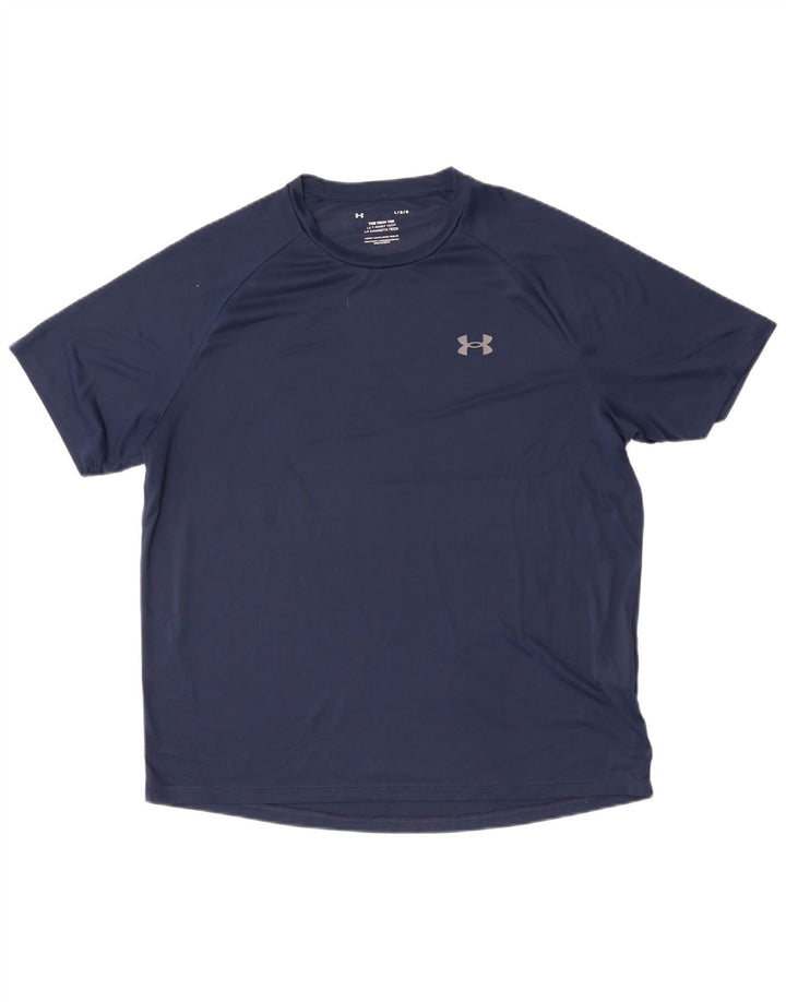 Under Armour Herre T-Shirt Top Stor Marineblå Polyester