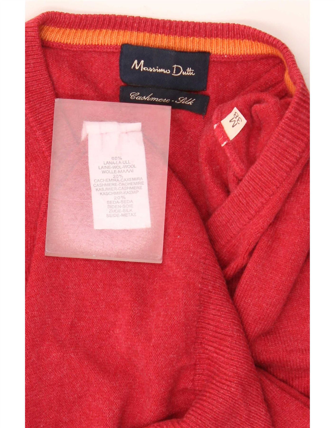 Massimo Dutti Herre V-hals sweater Medium Rød Uld
