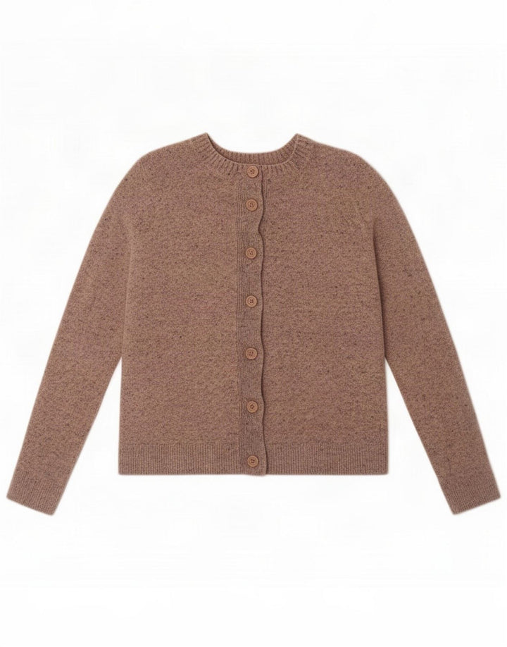 Cos Dame Cardigan Sweater UK 14 Medium Brown Wool
