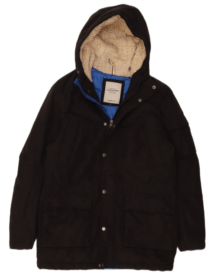 Jack & Jones Herre hættepolstret jakke UK 36 Lille sort polyester