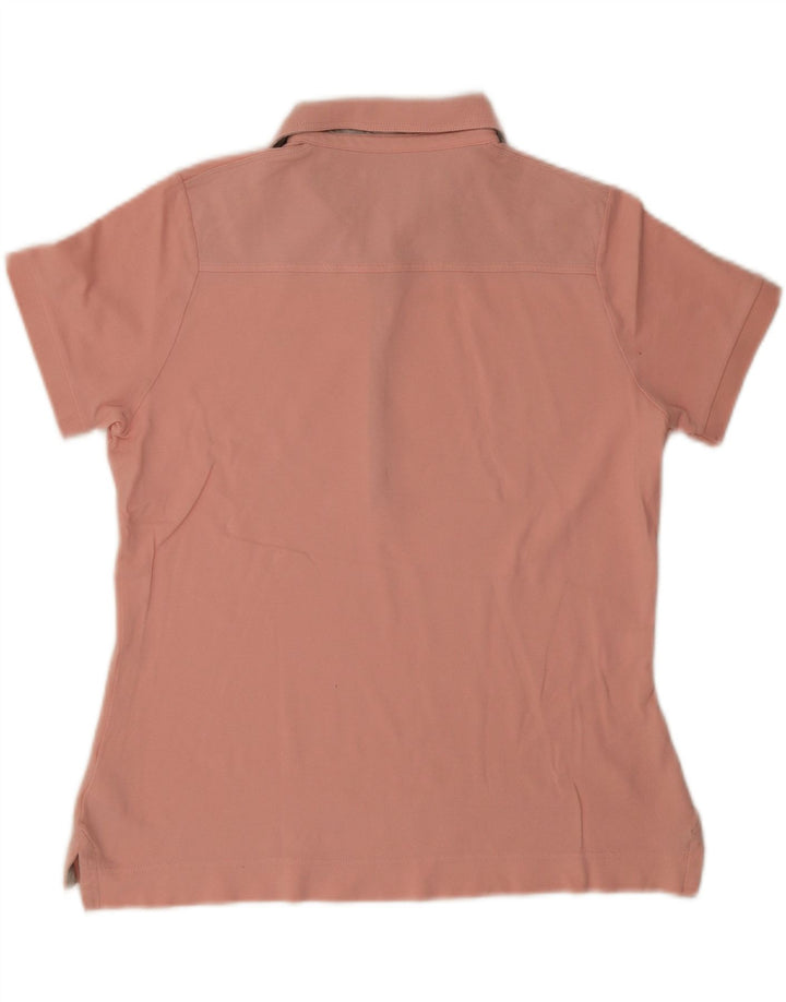 Barbour Dame Polo Shirt UK 14 Large Pink Bomuld