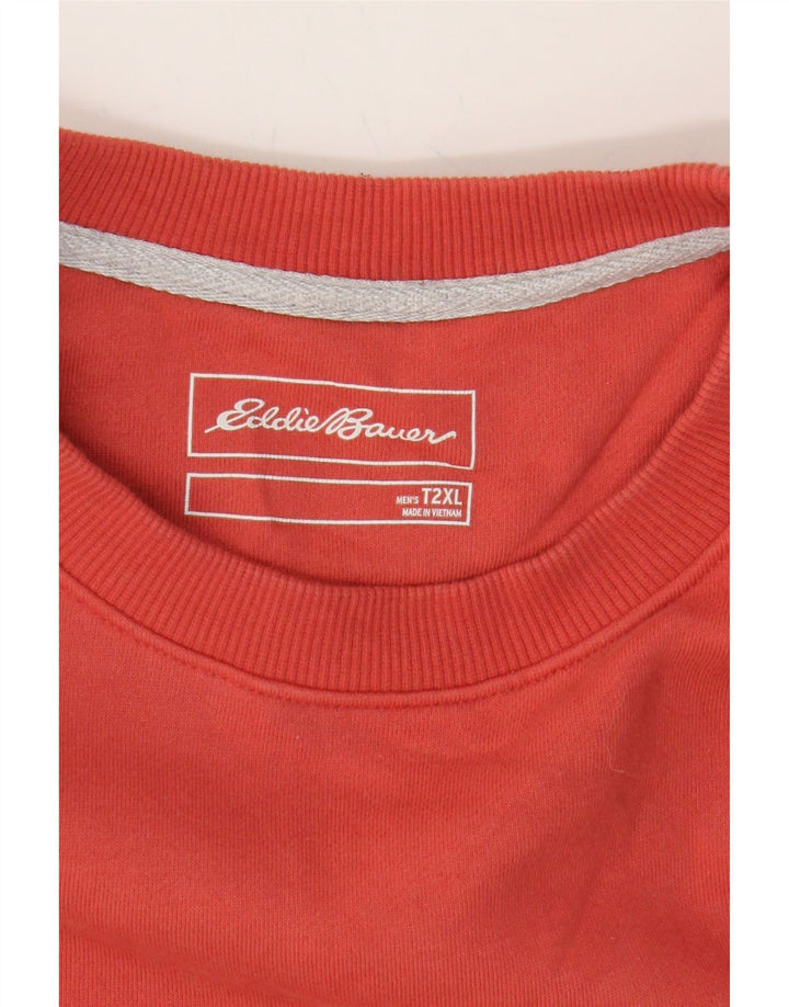 EDDIE BAUER Mens Sweatshirt Jumper 2XL Orange Cotton Vintage Eddie Bauer and Second-Hand Eddie Bauer from Messina Hembry 