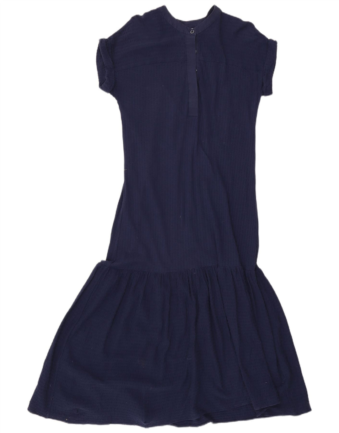 Jigsaw Dame Maxi Dress UK 10 Small Navy Blue Bomuld