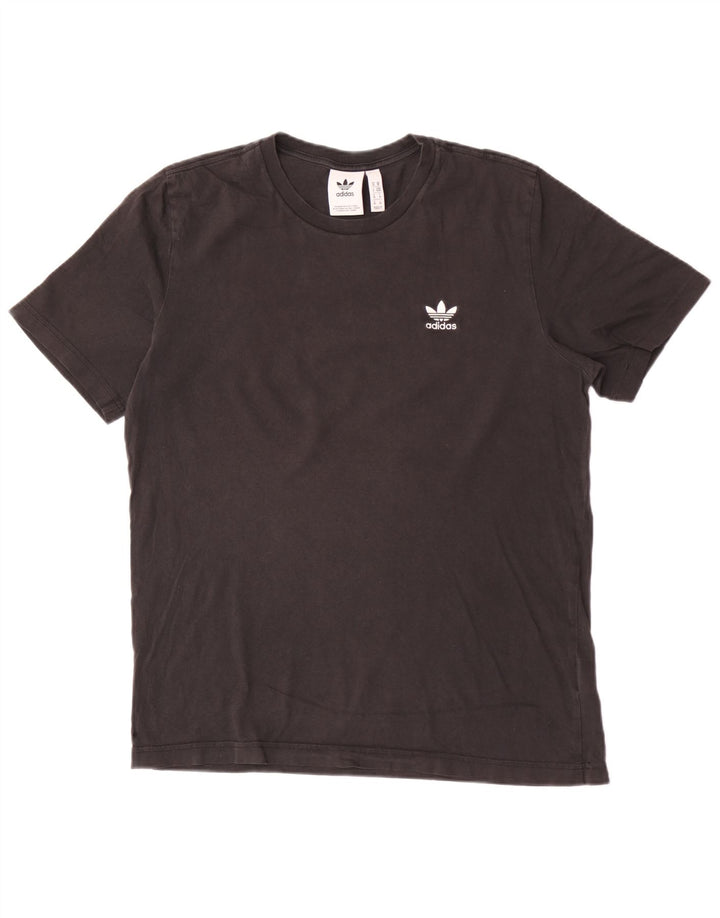ADIDAS Herre T-Shirt Top Medium Sort Bomuld