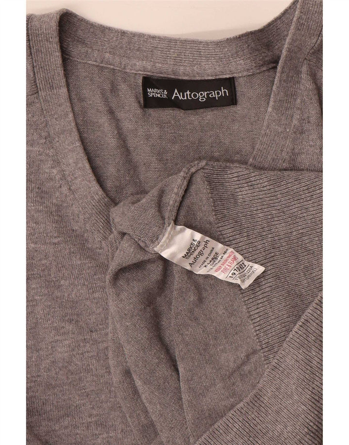 Marks & Spencer Herre Autograph V-hals sweater XL Grå Bomuld