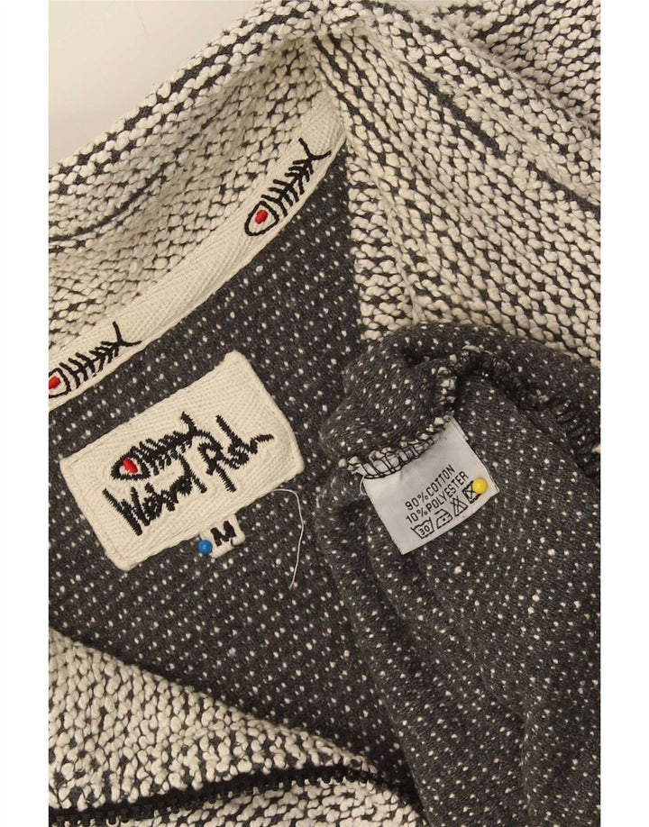 Weird Fish Herre Zip Neck Sweatshirt Jumper Medium Grey Flecked Bomuld