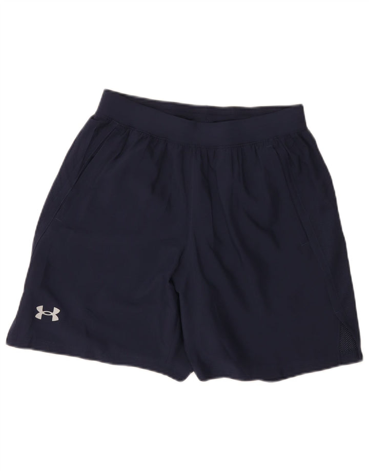 Under Armour Dame Sports Shorts UK 10 Small Navy Blue Polyester