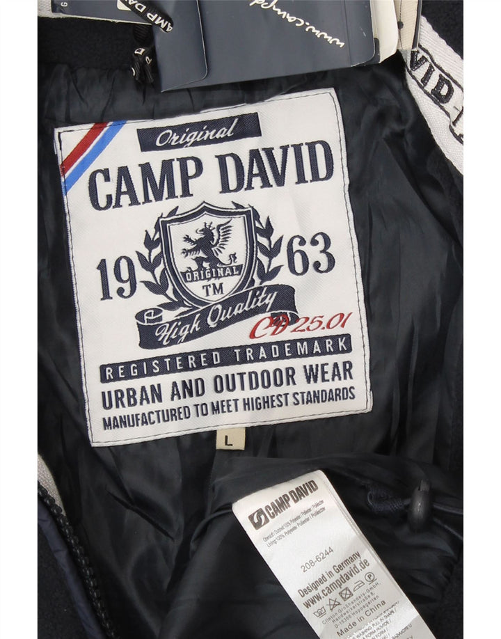 Camp David Herre Grafisk Bomber Jacket UK 40 Large Navy Blue Colourblock