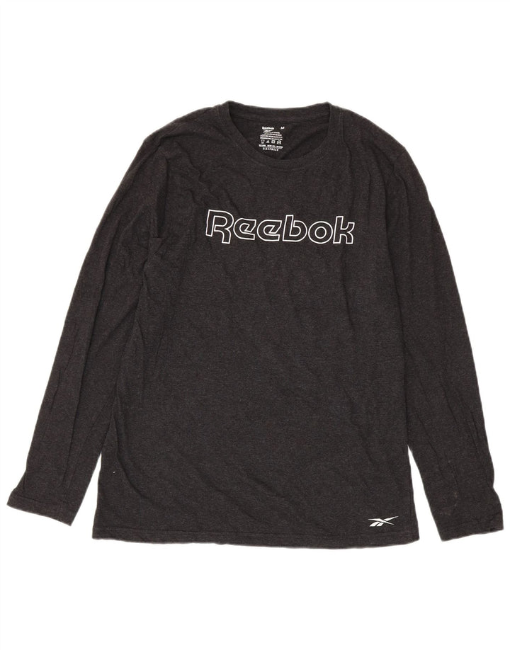 Reebok Herre grafisk top Langærmet mellemgrå bomuld