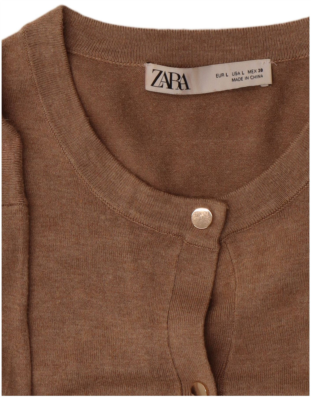 Zara Dame Cardigan Sweater UK 14 Stor Brun