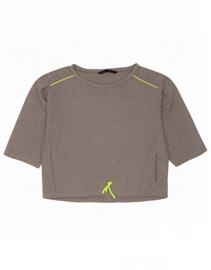 Zara Sweatshirt med 3/4 ærmer til kvinder UK 14 mellemgrå