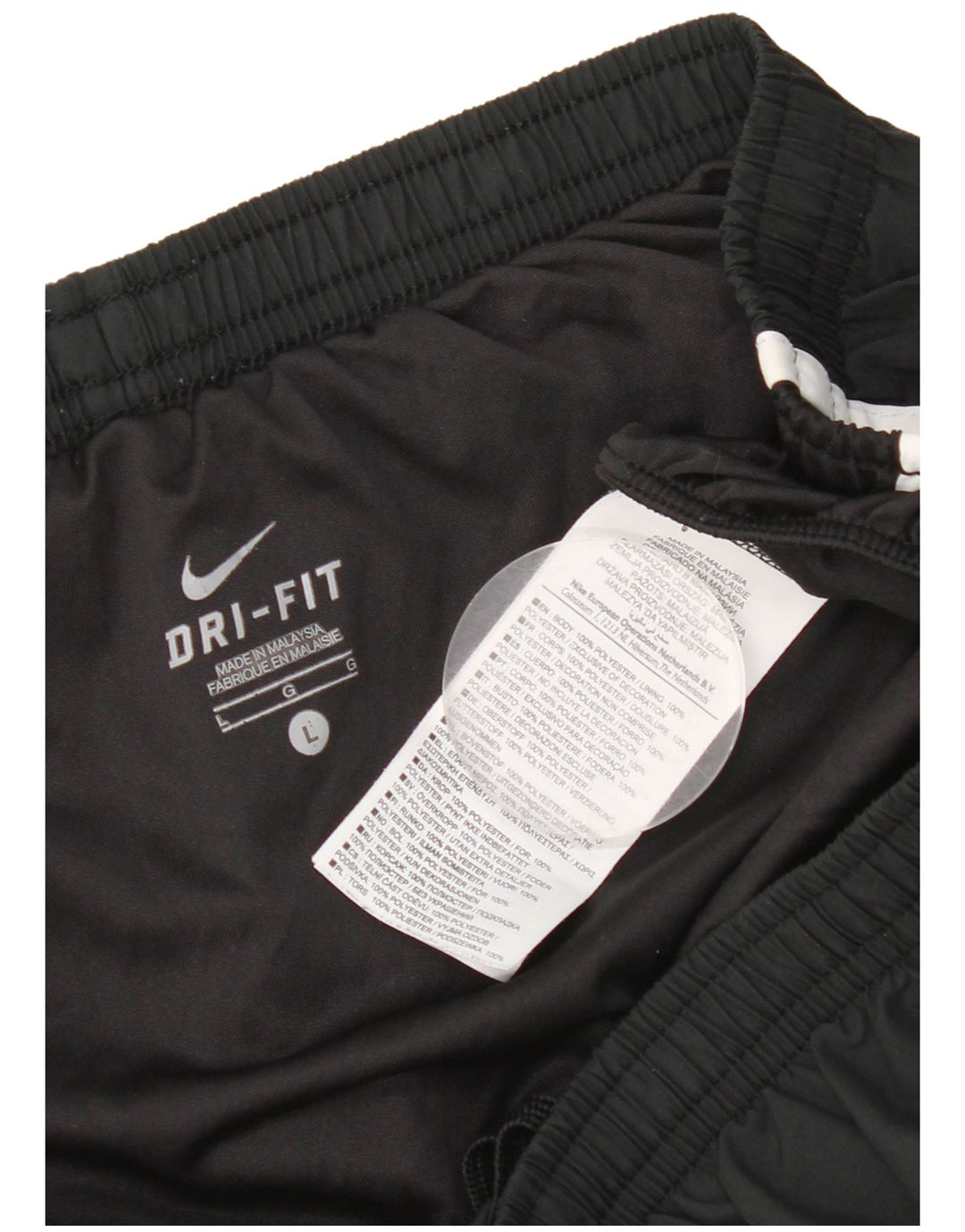 Nike Dame Dri Fit Sport Shorts UK 14 Large Black Polyester