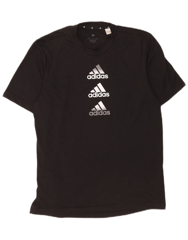 Adidas Herre Aeroready Grafisk T-Shirt Top Lille Sort Polyester