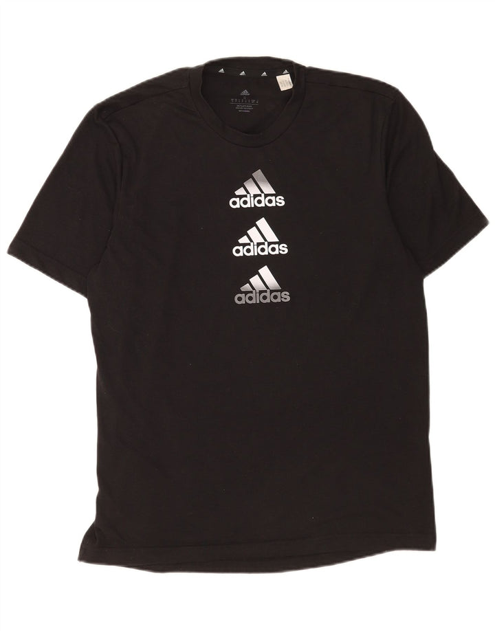 Adidas Herre Aeroready Grafisk T-Shirt Top Lille Sort Polyester