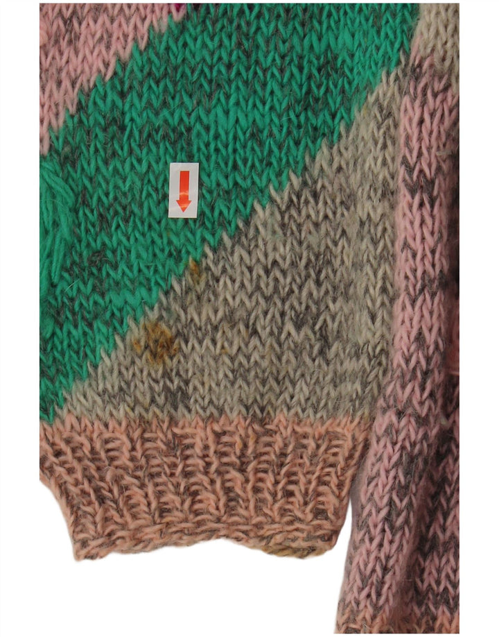 VINTAGE Dame Boat Neck Jumper Sweater UK 18 XL Multicolored Floral