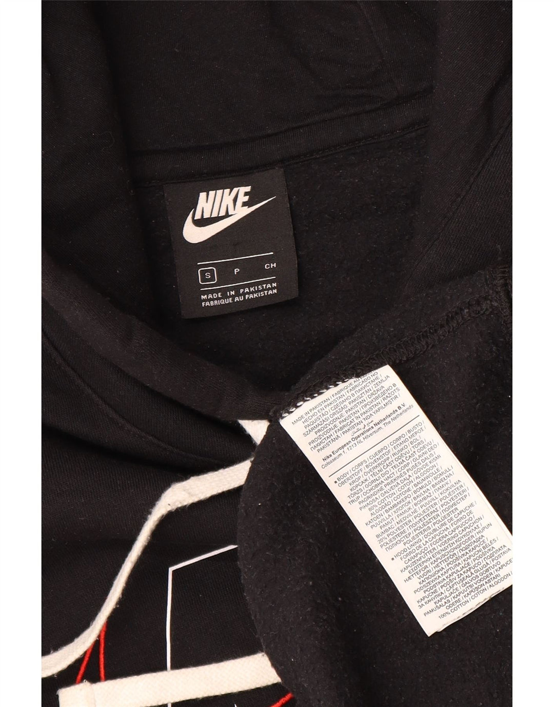 Nike grafisk hættetrøje til mænd, lille sort bomuld