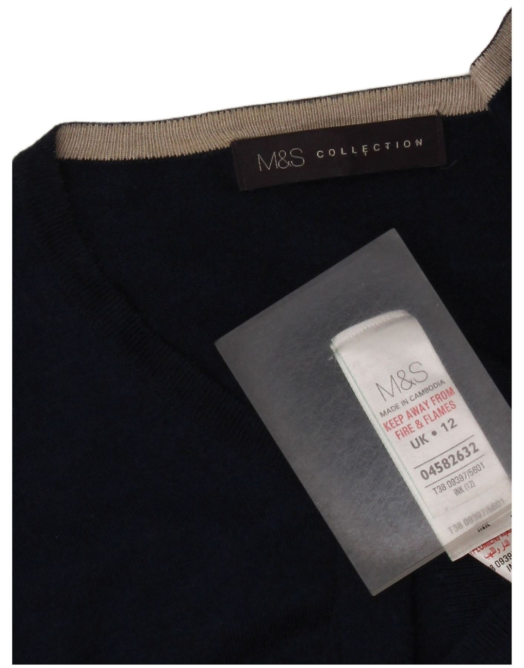 Marks & Spencer Dame Cardigan Sweater UK 12 Medium Navy Blue Viscose