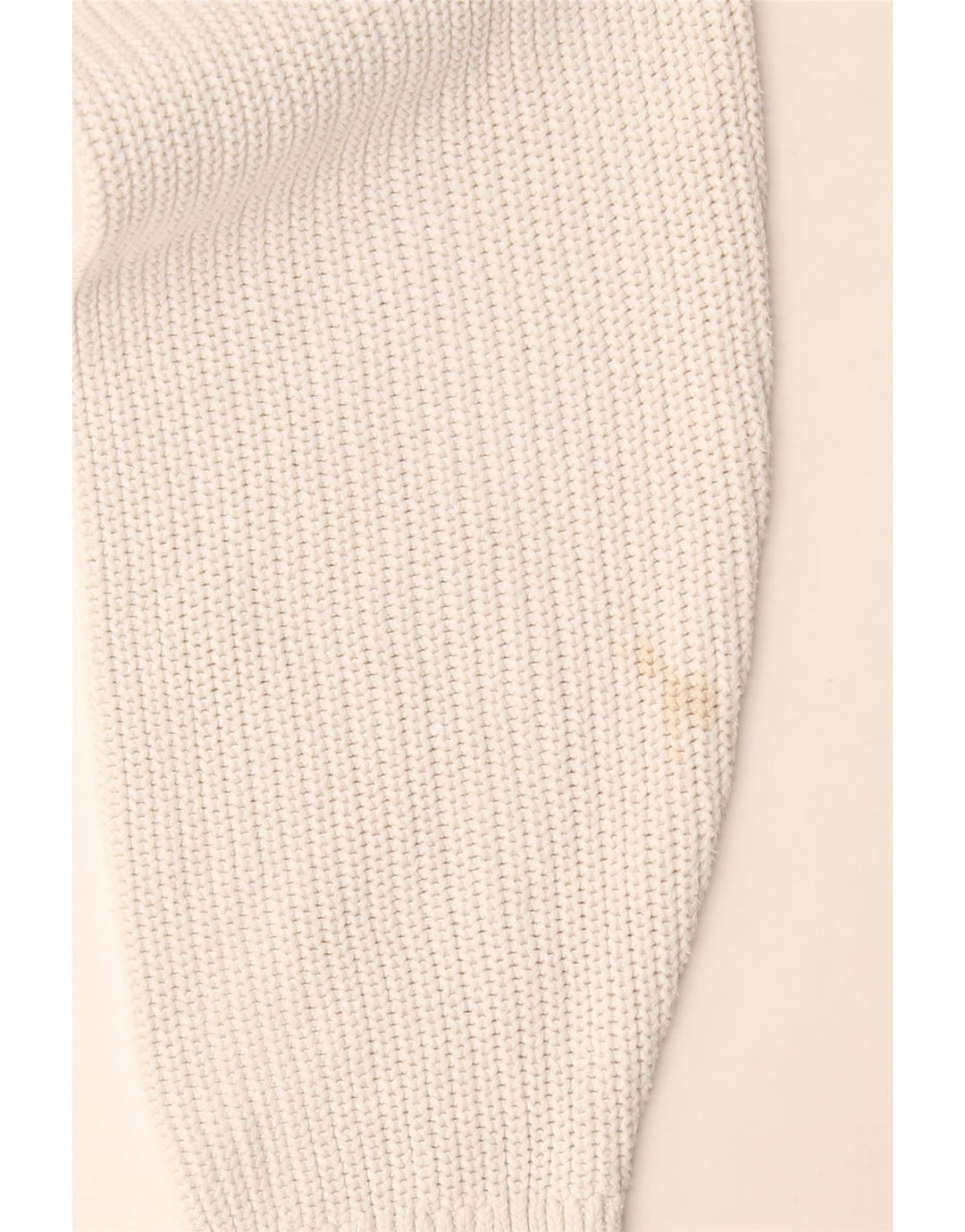 Besætningstøj Dame Crop Zip Neck Jumper Sweater UK 12 Medium White