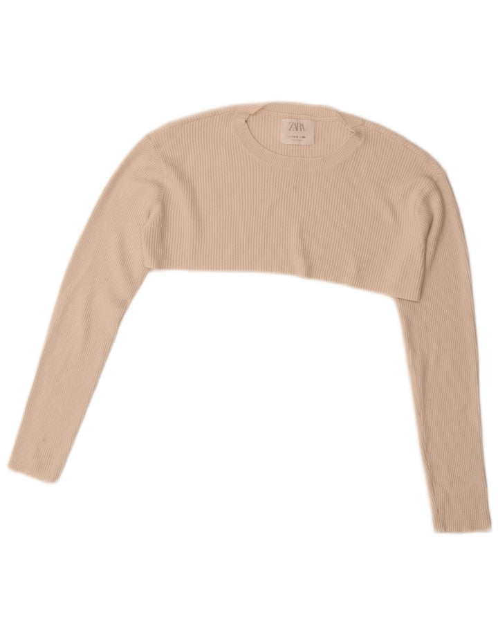 Zara Piger langærmet Crop Top 13-14 år Off White