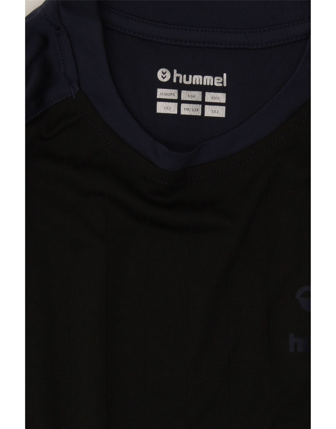 HUMMEL Boys T-Shirt Top 11-12 Years Navy Blue Colourblock Polyester Vintage Hummel and Second-Hand Hummel from Messina Hembry 