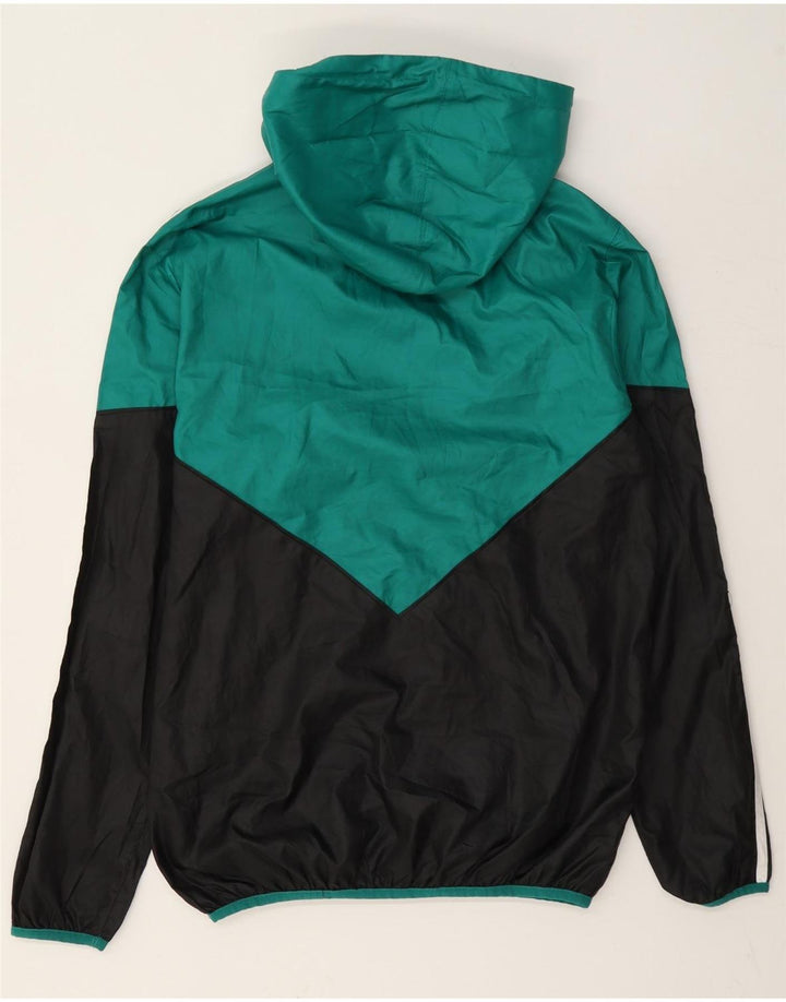Adidas Regnjakke med hætte til mænd UK 36 Small Green Colourblock Polyester