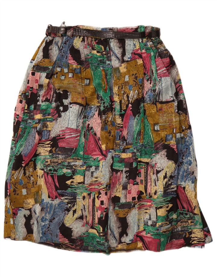 GOLDEN GATE Womens Abstract Pattern A-Line Skirt W34 Large Multicoloured Vintage Golden Gate and Second-Hand Golden Gate from Messina Hembry 