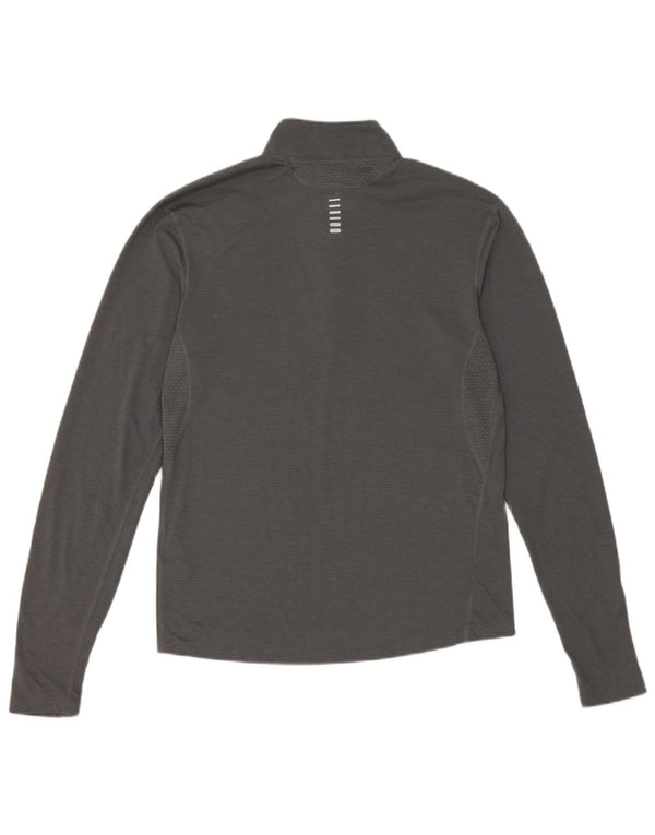 Under Armour Herre Heat Gear Zip Neck Top Langærmet lille grå polyester