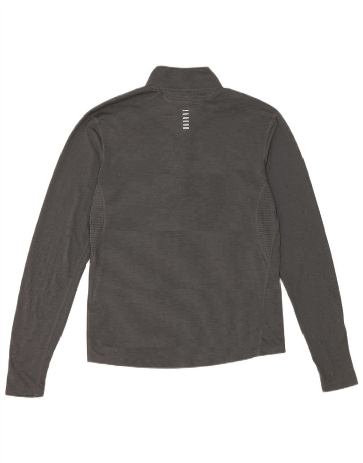 Under Armour Herre Heat Gear Zip Neck Top Langærmet lille grå polyester