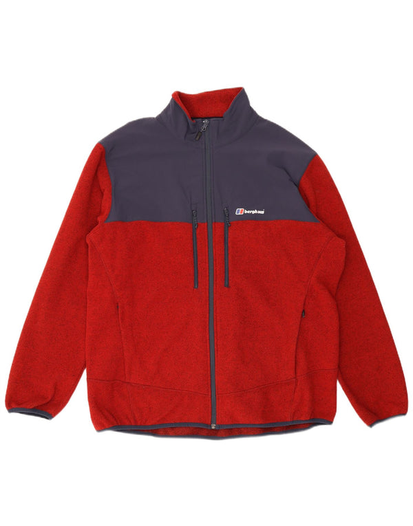Berghaus Fleecejakke til mænd UK 44 2XL Rød Colourblock Polyester