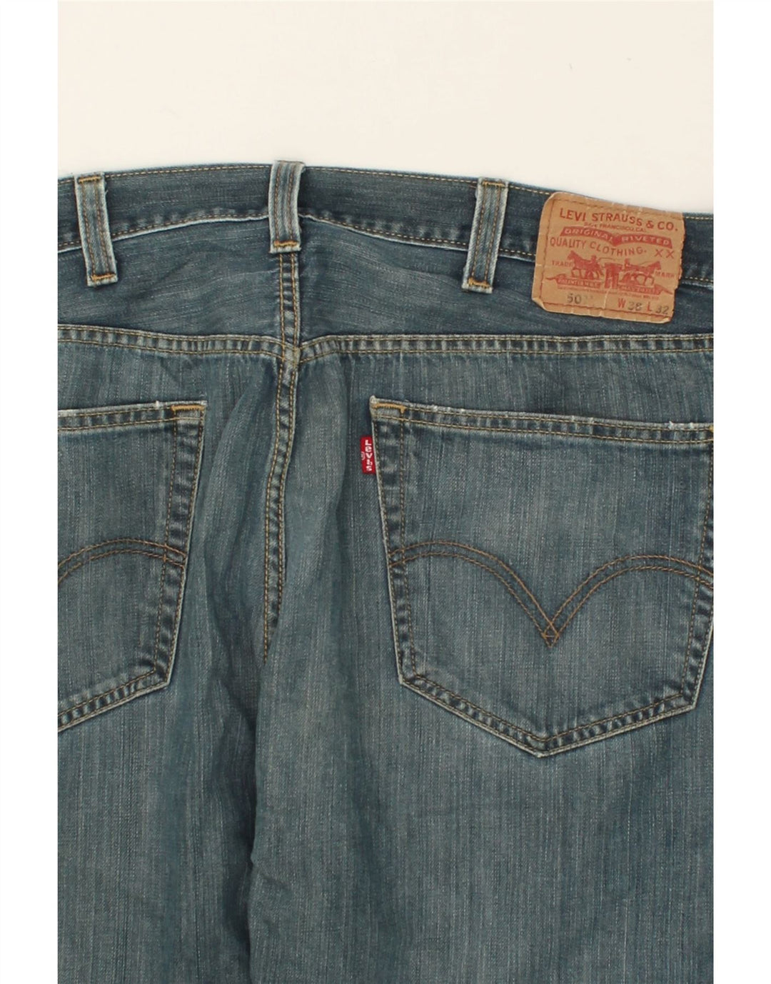 LEVI'S Herre 501 Straight Jeans W38 L26 Blå Bomuld