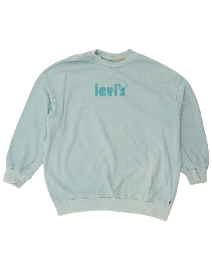 Levi's Herre Grafisk Loose Fit Sweatshirt Jumper Lille turkis bomuld